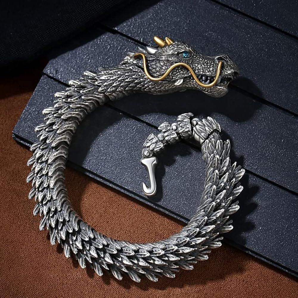 アクセサリー DORAGON BONE LINK BRACELET 24K Gold Dragon Bone Bracelet for Men - Classic Domineering
